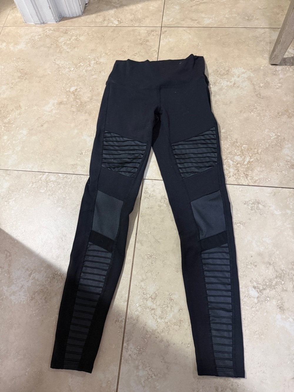 ALO Yoga Black Moto-Style Leggings